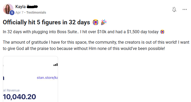 Kayla · $1,500 day
